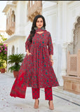 Embroided red-blue yok suit