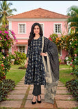 Embroided black-blue yok suit