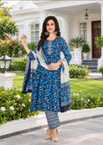 Embroided royal blue yok suit