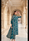 cotton straight kurta set - teal green