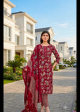 cotton straight kurta set - red