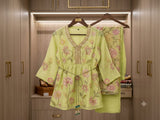 Pure Viscose,Short kurti with embroidery work,simmer weaving& duppta digital print