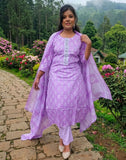 Pure Cotton Floral Print Kurti Set with Printed Bottom & Dupatta