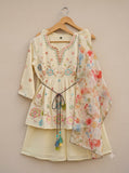 Pure Viscose,Short kurti with embroidery work,simmer weaving& duppta digital print