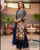 Floral Crepe Straight Kurta Set