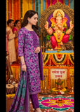 cotton straight kurta set - purple