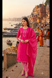 cotton straight kurta set - pink